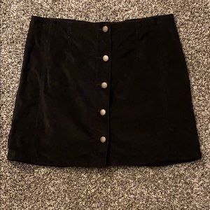 Design Lab black corduroy button front skirt